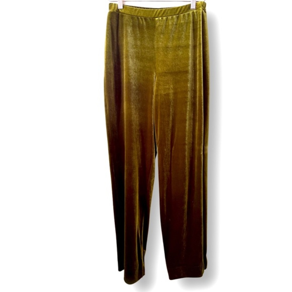 Kate Hill Green Velvet elastic Waist Pants